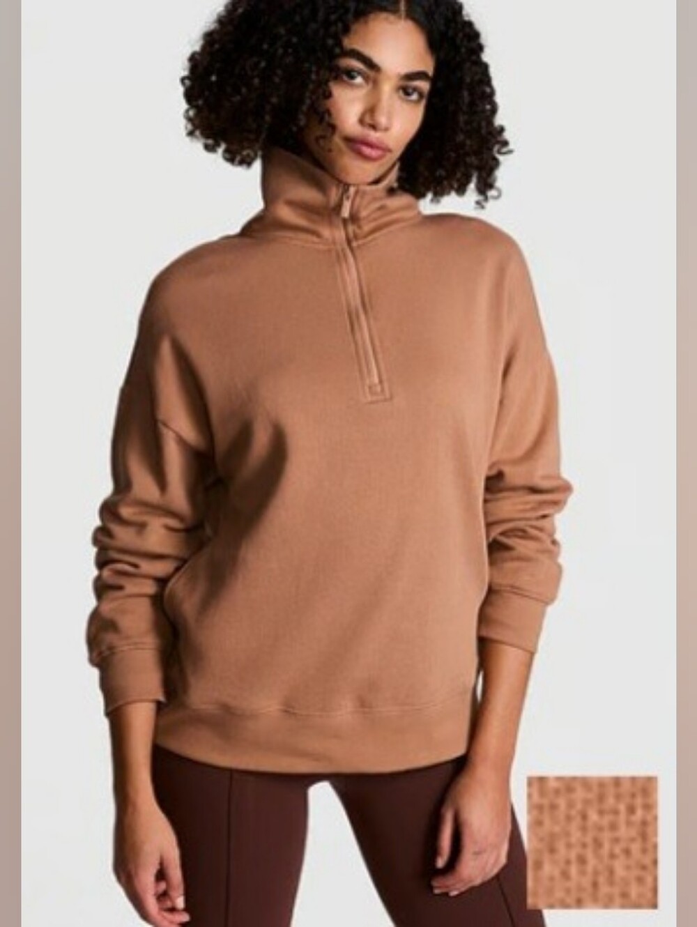 PINK Victorias Secret Campus Fleece Half-zip Sweatshirt Size M